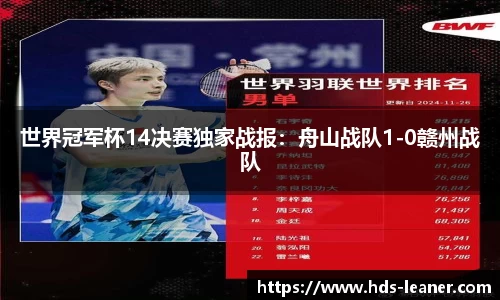 世界冠军杯14决赛独家战报：舟山战队1-0赣州战队