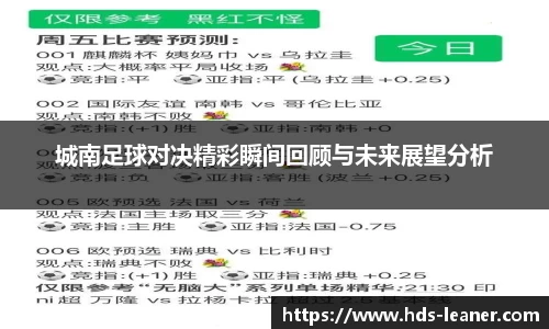 城南足球对决精彩瞬间回顾与未来展望分析